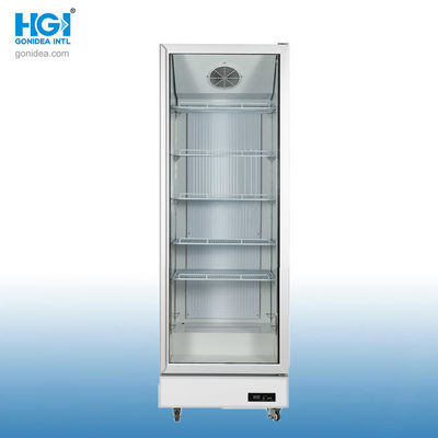 500L mạnh mẽ trực tiếp làm mát thủy tinh Templed cửa duy nhất thẳng đứng Showcase Cooler