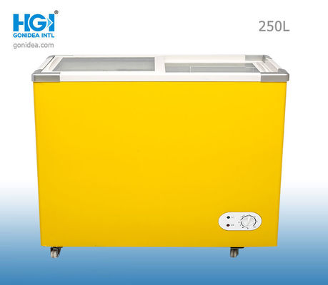 Tủ lạnh kính cong Gonidea Tủ lạnh 250l 8,8 Cu Ft Màu trắng vàng