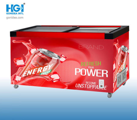 Tủ đông đôi HGI dung tích lớn 49,2 inch với cửa trượt Trừ 18C 4 bánh