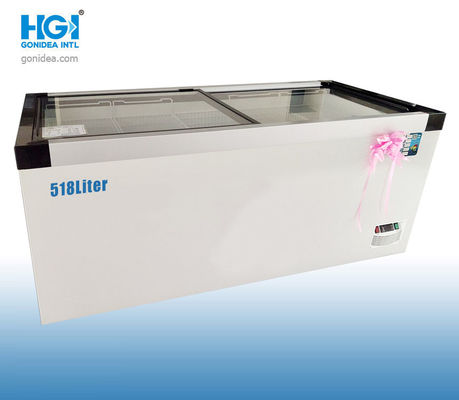 Siêu thị Kính trượt Top Chest Tủ đông Kem 518 Lít 220V